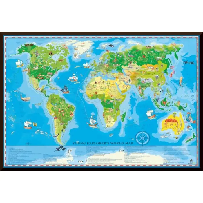 The world of the Young Explorer wall map for children, 140x100 cm, ArtGlob
